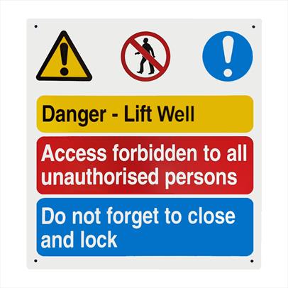 Danger Lift Well Notice