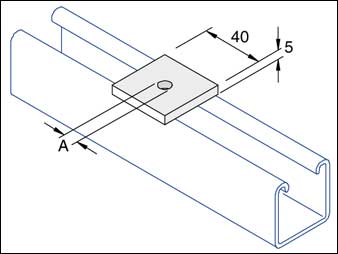 Flat Brackets, Square Washer Plate 12mm Detail Page