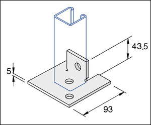 Base Plates, Single Lug Channel Base Plate Detail Page