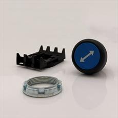 Blue Double Arrow Button With Lock Ring and Contact Mounting Plate Detail Page