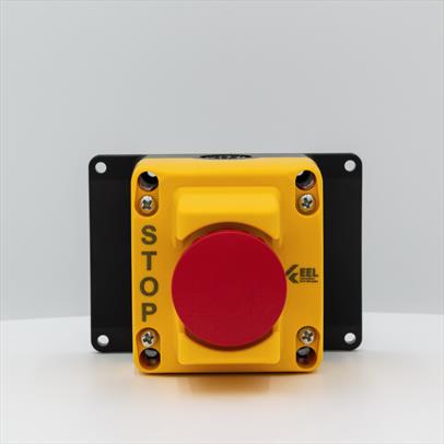 Push/ Pull Guarded Stop Switch with Self-Monitoring Contact & Flanged Base