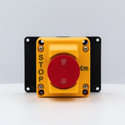 Push/ Pull Guarded Stop Switch with Self-Monitoring Contact & Flanged Base