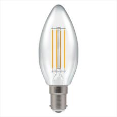 LED Filament Candle Clear  Dimmable 5w 240V 2700k-B15d Equivalent to 40W-Small Bayonet Detail Page