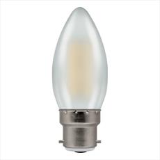 LED Filament Candle Pearl Dimmable 5W 240V 2700k-B22d Equivalent to 40W-Bayonet Detail Page