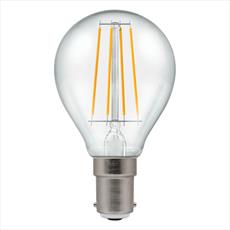 LED Filament Round Clear  Dimmable 5w 240V 2700k-B15d Equivalent to 40W-Small Bayonet Detail Page