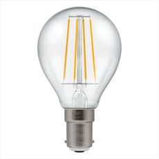 LED Filament Round Clear  Dimmable 5W 240V 2700k-B15d Equivalent to 40W-Small Bayonet Detail Page