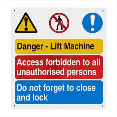 Danger Lift Machine Room Notice