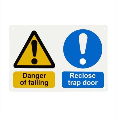 Danger of Falling - Reclose Trap Door Notice 2021