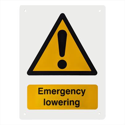 Emergency Lowering Notice