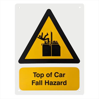 Top Of Car Fall Hazard Notice