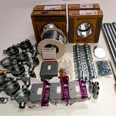 LED - Budget Shaft Lighting Kits - Various Lamp Options - Galvanised Conduit Detail Page