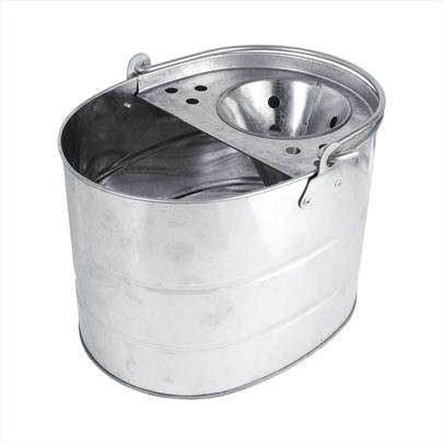 Galvanised metal mop bucket