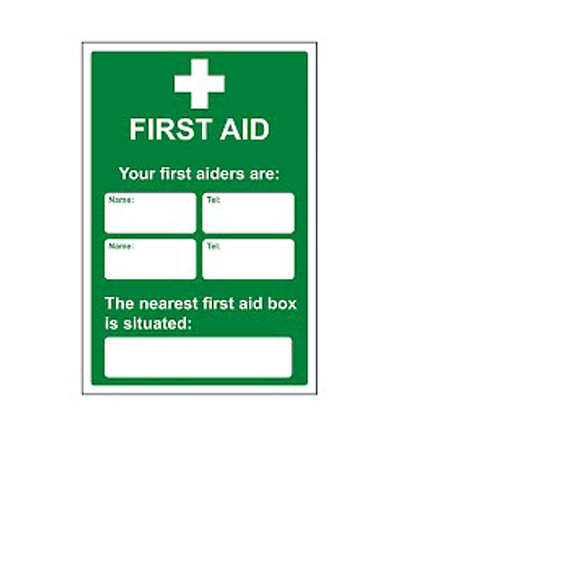 V Safety Your First Aider Is Located 300 x 200 mm – Cartello di sicurezza autoadesivo in vinile che si illumina al buio