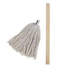 Mop Head With Metal Socket and Wooden Handle Detail Page