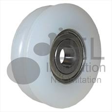 PICKERINGS - Nylon door hanger wheel - Curved track - Overall diameter 50mm / Shaft diameter 10mm Detail Page