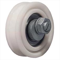 EXPRESS LIFTS - Nylon Door Hanger Wheel (Flat Track) With Eccentric Pin Detail Page