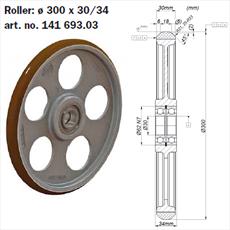 Roller for Schindler MMGSR 200 B - FF1 & FF2 Roller Guide - 300mm Diameter Detail Page