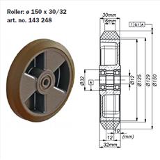 Roller for Schindler R3 Roller Guide - 150mm Diameter Detail Page