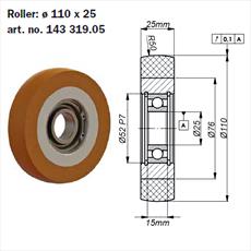 Roller for Schindler MMGSR 200 B  - FF2 Roller Guide - 110mm Diameter Detail Page