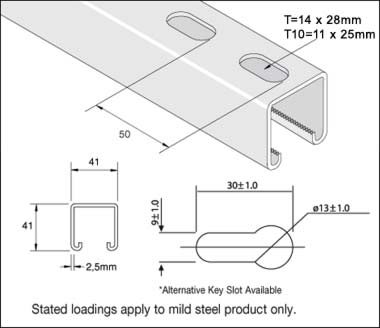 41 x 41 x 2.5 Slotted Channel 3mtr Detail Page