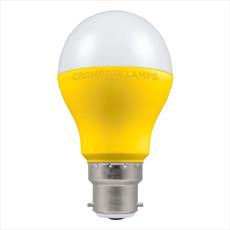 LED GLS 110v Thermal Plastic Yellow Base 9.5w 240V Yellow-B22d Equivalent to 60W-Bayonet Detail Page