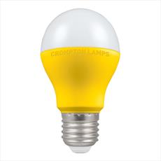LED GLS 110v Thermal Plastic Yellow Base 9.5w 240V Yellow-E27 Equivalent to 60W-Screw Cap Detail Page
